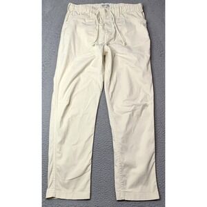 Alex Mill Painter Pants Mens Size Large Cream Cotton Twill Elastic Waist Button